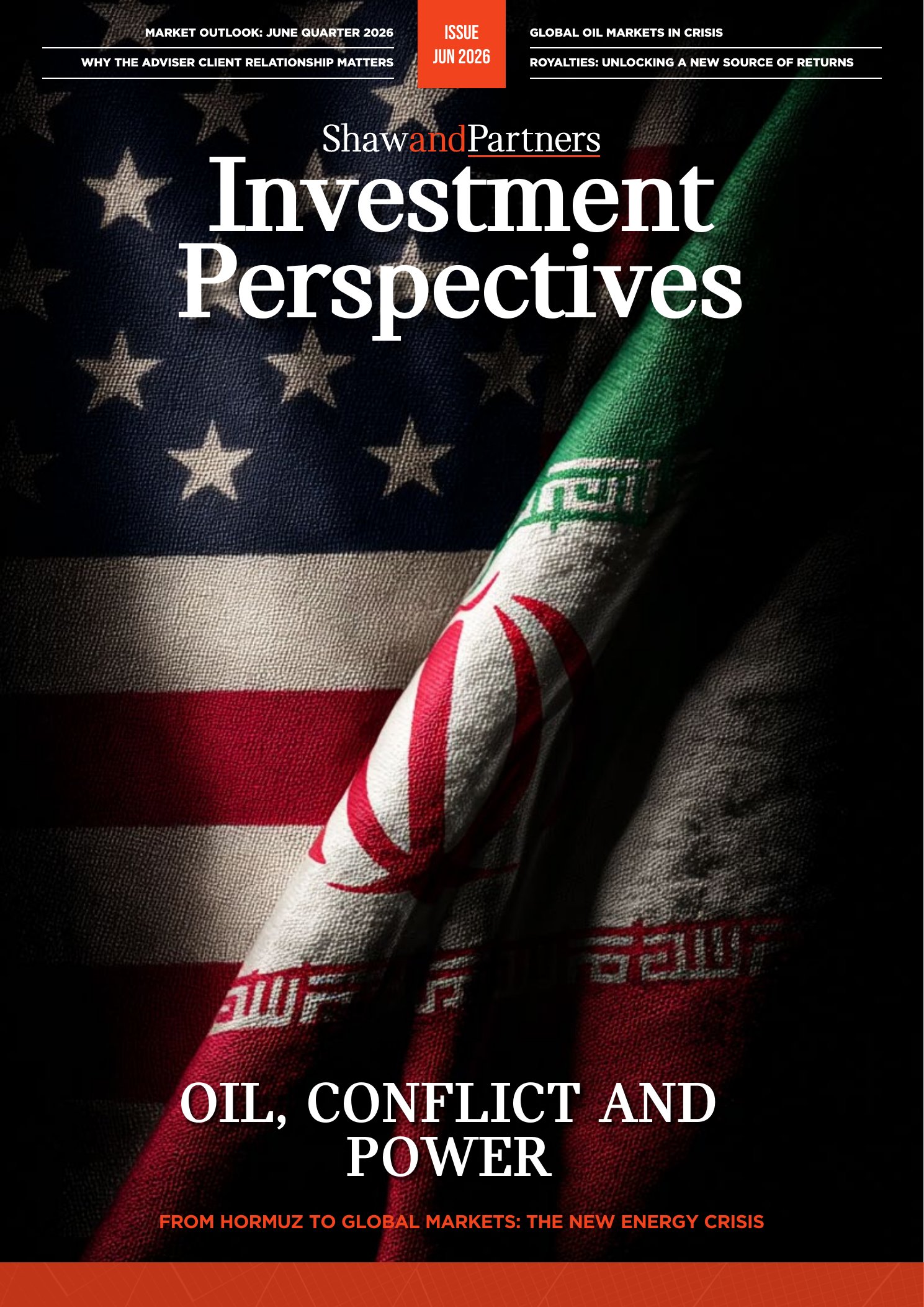 Shaw and Partners Investment Perspectives, June 2026 cover: Oil, Conflict and Power